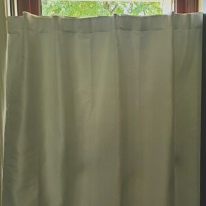 Martha Stewart 2pk Lido White 96" Back Tab/Pocket  Black Out Lined Curtain Panel